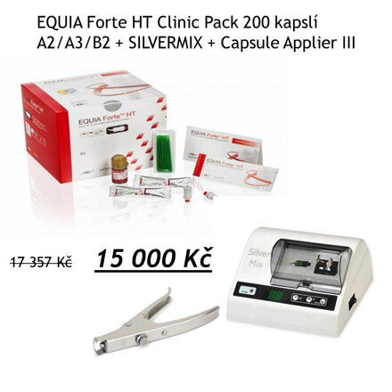 EQUIA Forte HT Clinic Pack 200 kapslí A2/A3/B2 + SILVERMIX + Capsule Applier III